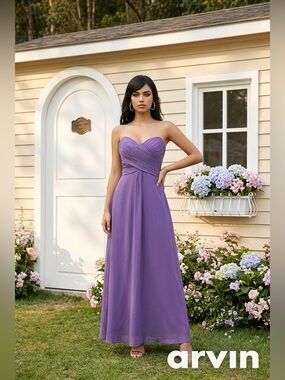 ALLURE BRIDALS Women’s Elegant Gown Color Purple Size 14